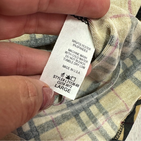 NWT boutique classic tartan plaid check tunic blouse mandarin collar classic - Picture 9 of 10